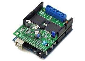 Pololu dual VNH5019 motor driver shield for Arduino on an Uno